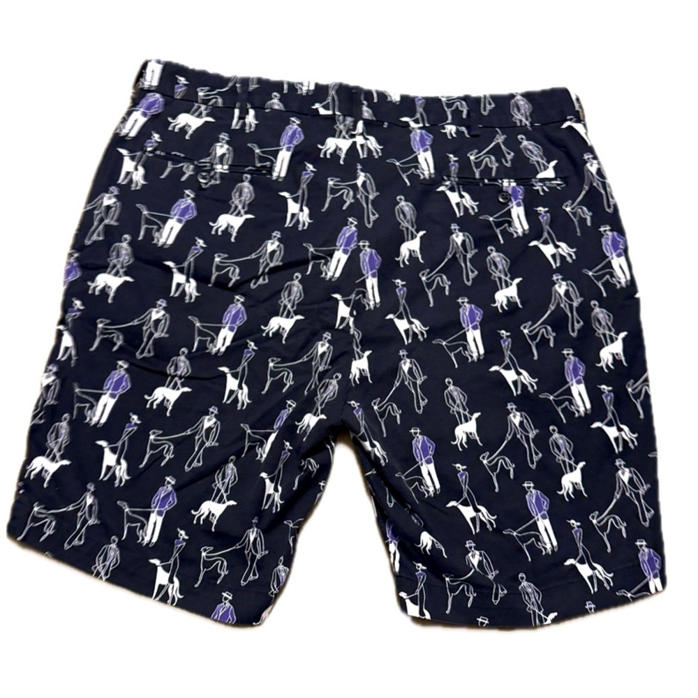 Polo Golf Shorts Mens 38 Dog Walker Novelty Print Ralph Lauren Black Purple